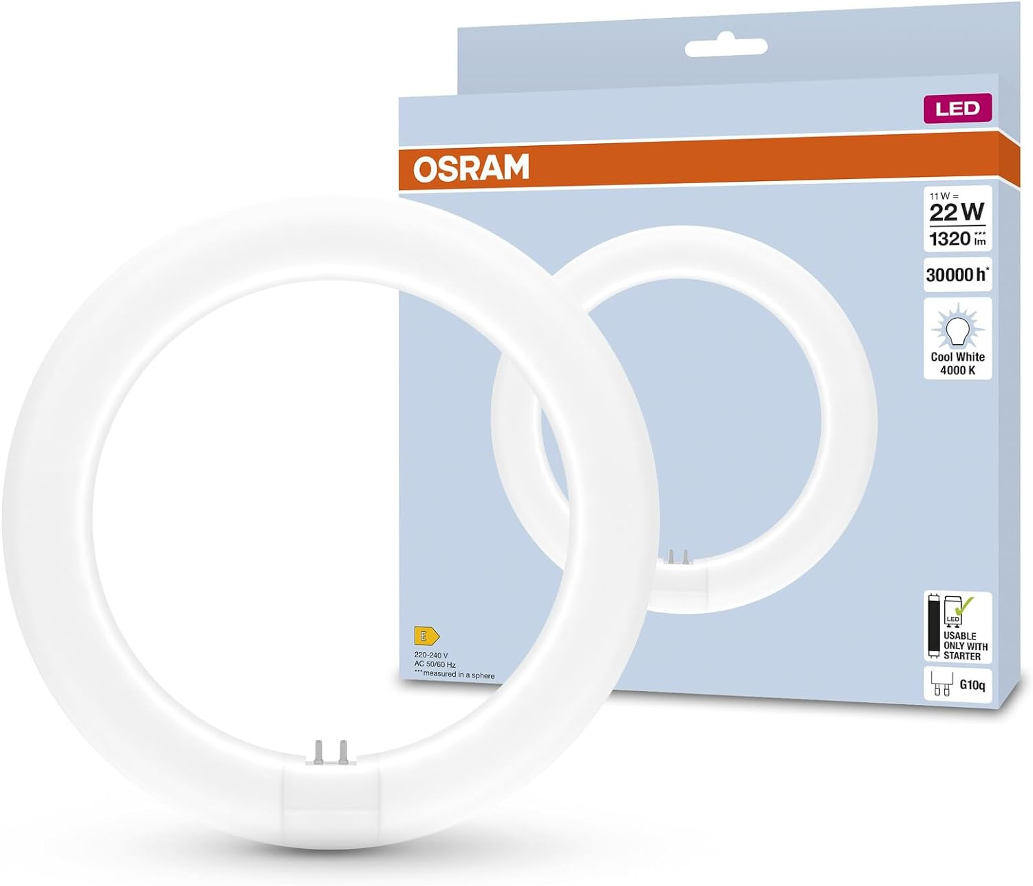 Osram LED Tube T9C EM 22, Ring-Shaped LED Tube, 11 W, 1320 Lm, 4000 K, Cool White Light, LED Alternative for Classic T9 Fluorescent Lamps, Long Life, Low Energy Consumption