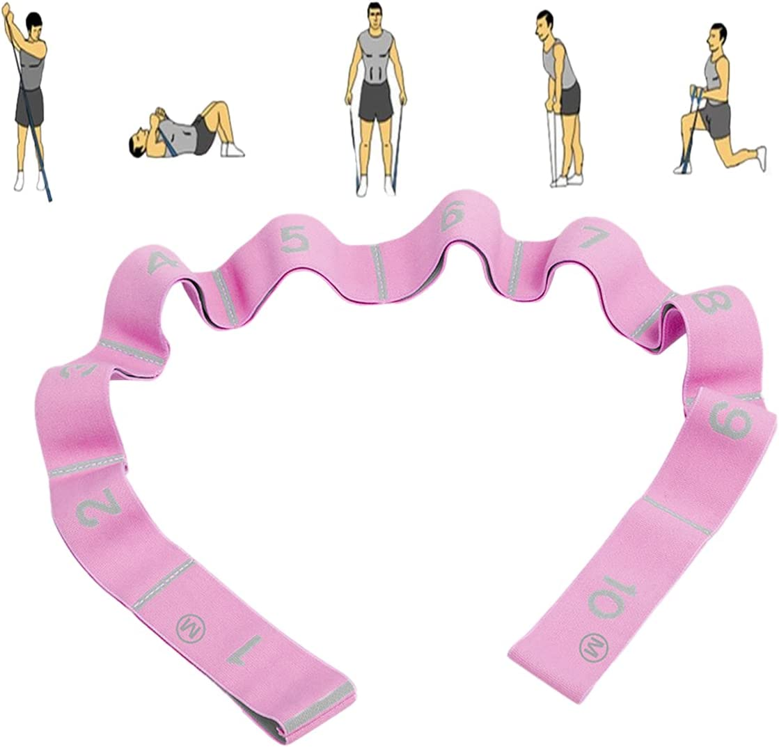 Stretching Strap 10 Loops Fabric Non Slip Stretch Bands for Stretching, Physical Therapy, Pilates, Dance, Gymnastics,Fitness image number 2