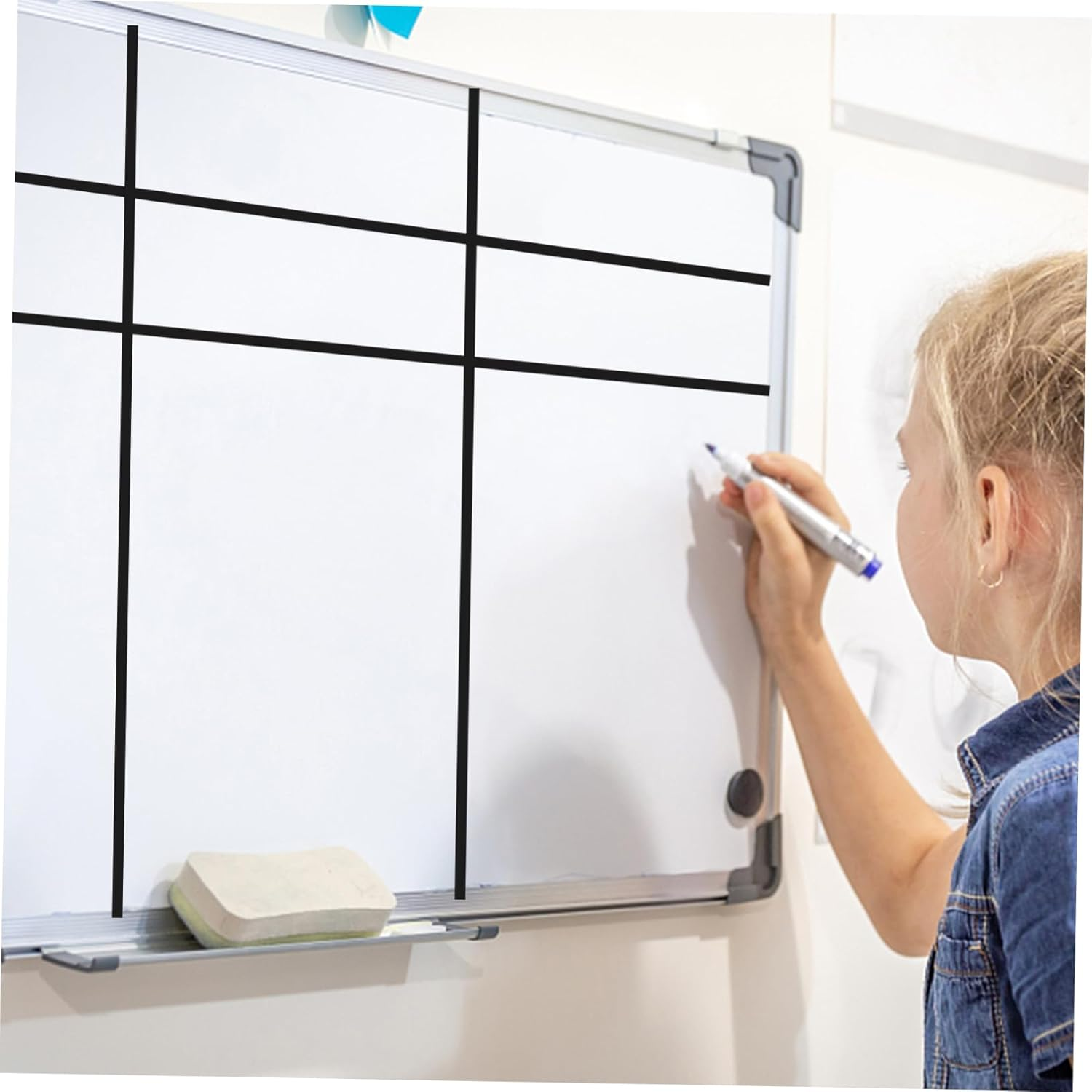 SHOWERORO 10Pcs Whiteboard Pinstripe Tape Adhesive Strips Non Marking Thin Washi Board Tape for Charts Mirror Craft Car Striping image number 3