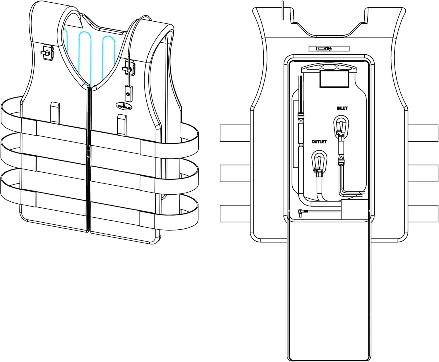 Univest ICE Water Self-Contained Cooling System Includes Tubing-Lined Vest and Integral Backpack image number 5
