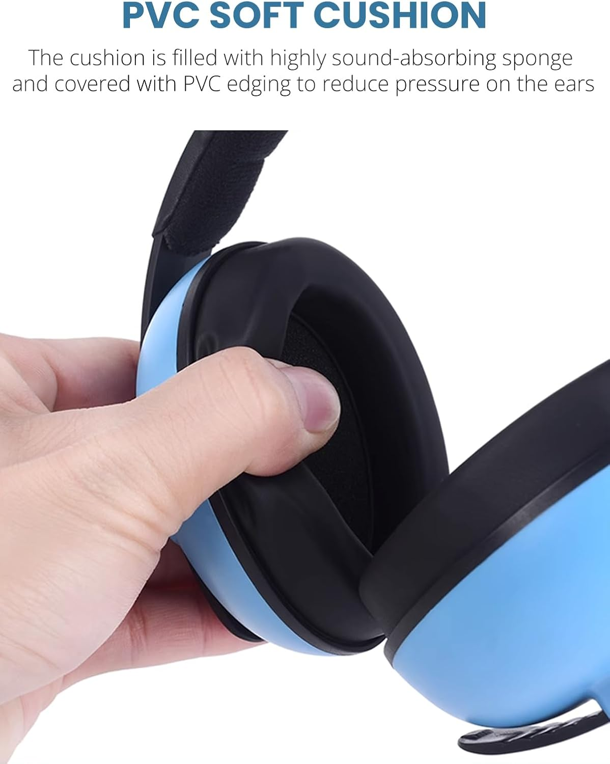 Baby Noise Protection Ear Muffs for Infants & Toddlers (0-3 Years), 26Db Hearing Protection, Ideal for Outdoor, Airplane, Sleep, Fireworks &ndash; Blue image number 4