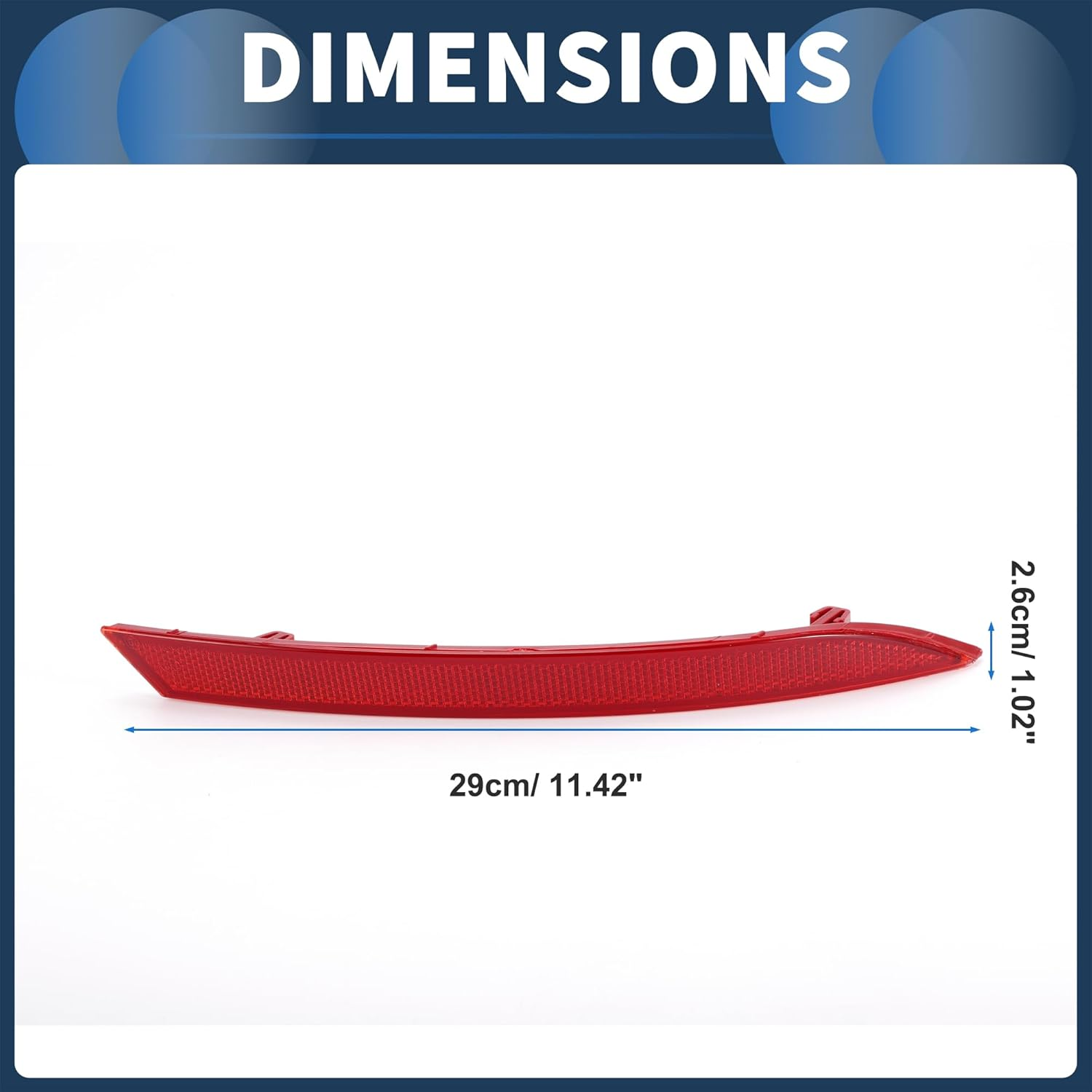 Bumper Reflector Rear Right 11.42"X1.02" Bumper Reflector Side Marker No.3C8945106B for Volkswagen CC 2008-2012 Plastic Red Durable image number 6