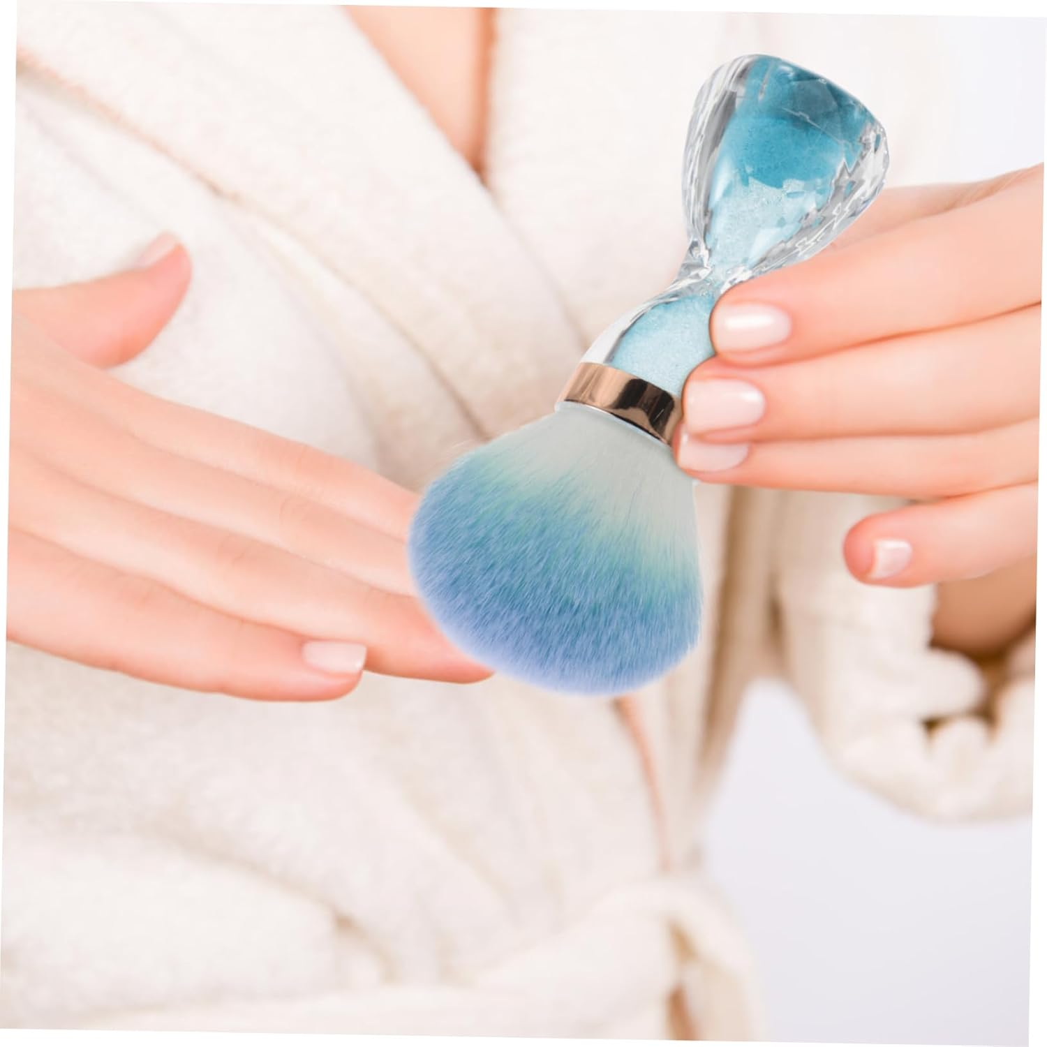 Beatifufu Nail Art Tools Soft Makeup Powder Brush Dust Collector Brush for Nail Art Cleaning Portable - Pink image number 7