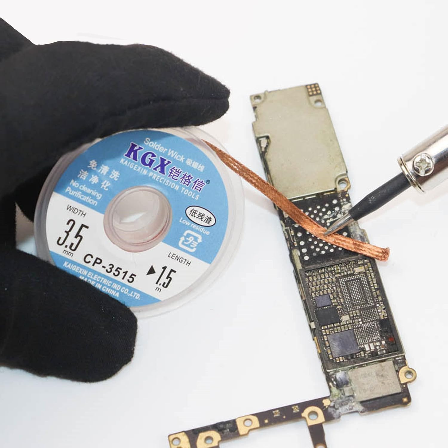 Solder Wick, 5 Pieces 1.5Mm 2Mm 2.5Mm 3Mm 3.5Mm Width 1.5M Length Solder Wick Braid Multi Color Copper Soldering Wick Wire Roll Welding Tool Set image number 1