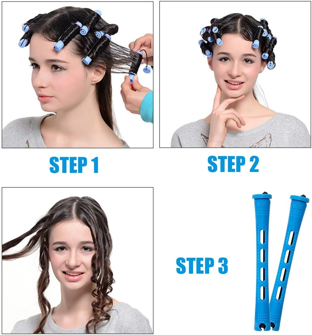40 Pieces Small Perm Rollers, Small Curlers, Heat Free Curlers for Short, Long Hair, Shaping Tool, Curlers, Perm Curlers