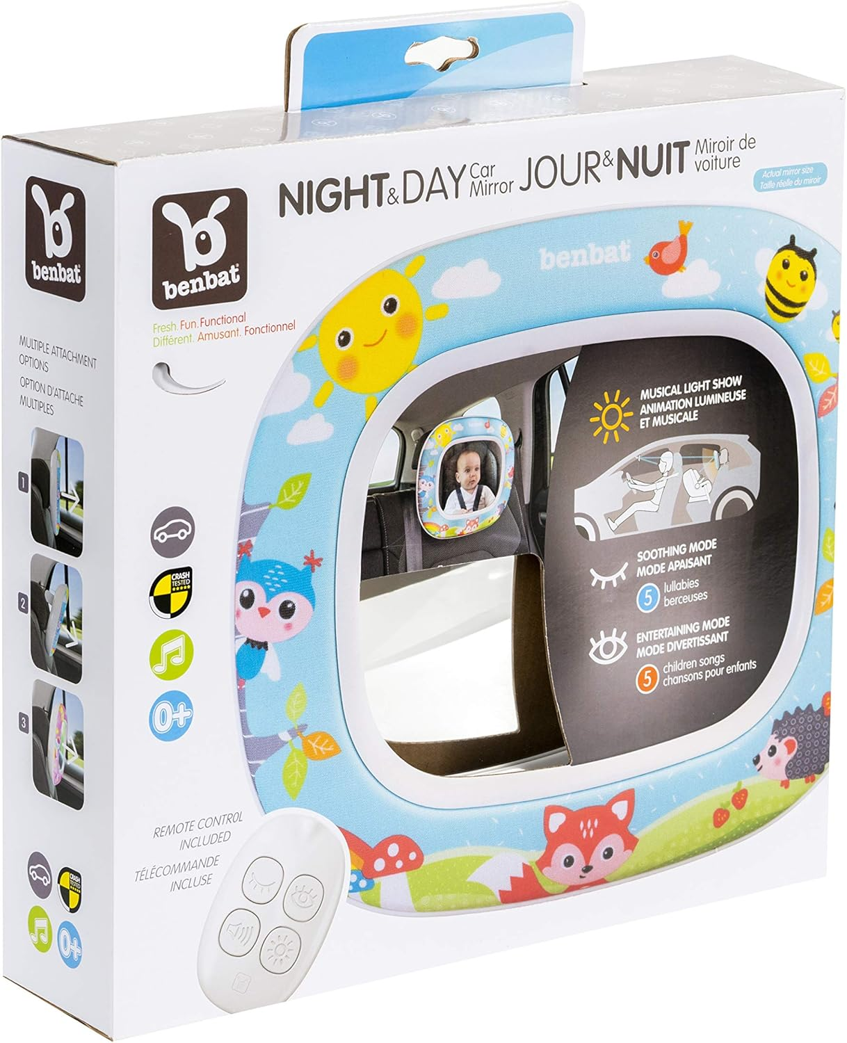 BENBAT Forest Fun Night and Day Car Mirror, Blue image number 6