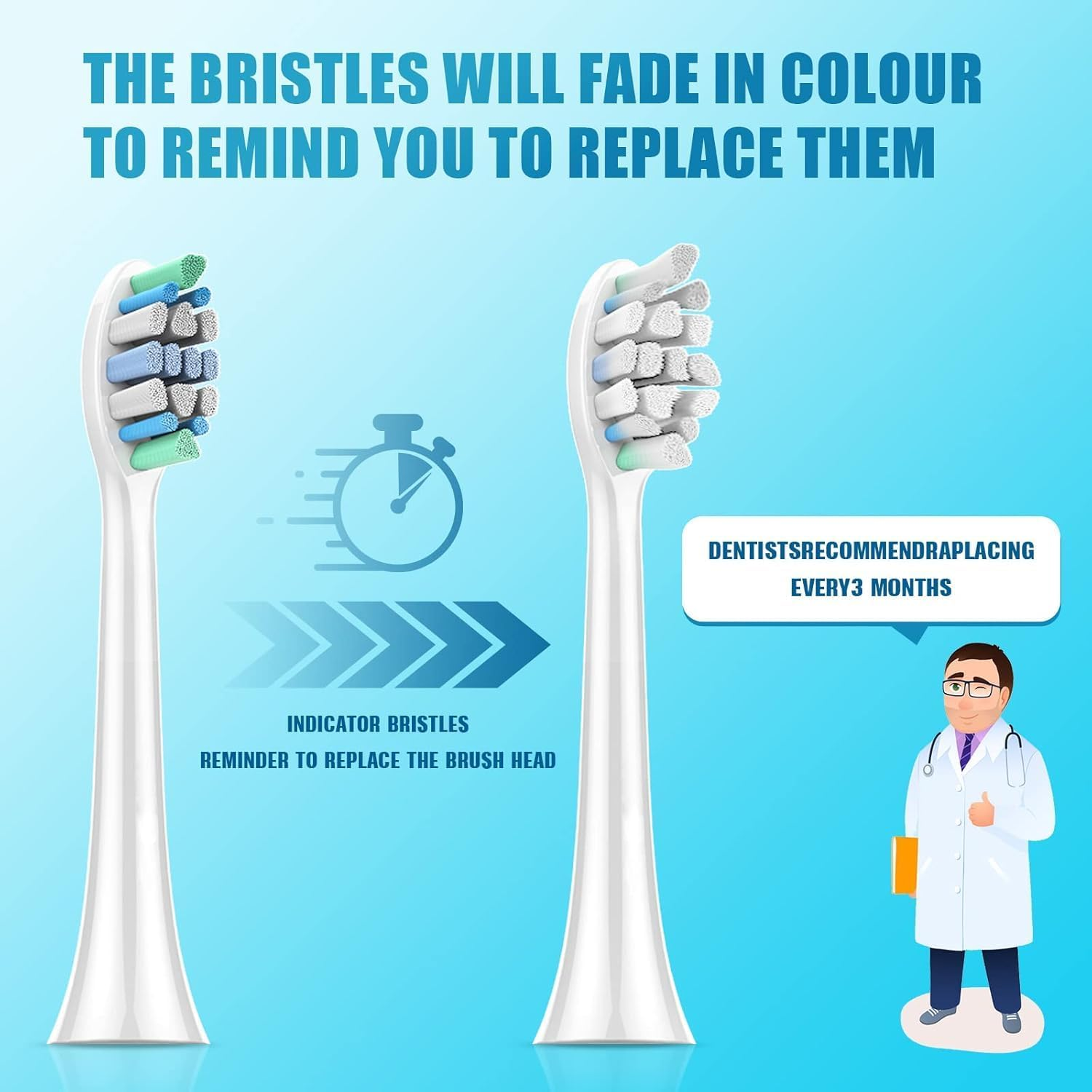 Replacement Toothbrush Heads Compatible with Philips Sonicare 2100 4100 4300 5100 9000, Optimal White, W2 C2 A3 Brush Head with Covers, Standard Toothbrush Heads image number 4