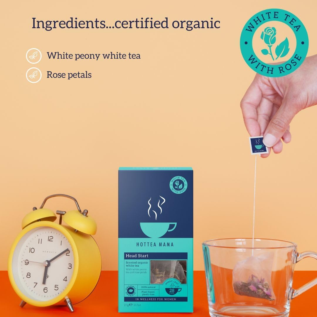 HOTTEA MAMA Newborn Wonder Motherhood Tea Is the Perfect New Mum Gift (15 X Tea Pyramids per Pack, Whole Leaf Tea). Perfect for Those Early Days/Weeks of Motherhood. image number 6