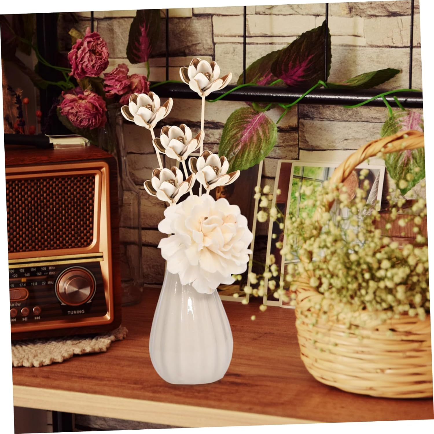 SEWACC 10Pcs Natural Flower Diffuser Sticks Aromatherapy Oil Fragrance for Home Scent Diffuser Bottles image number 5