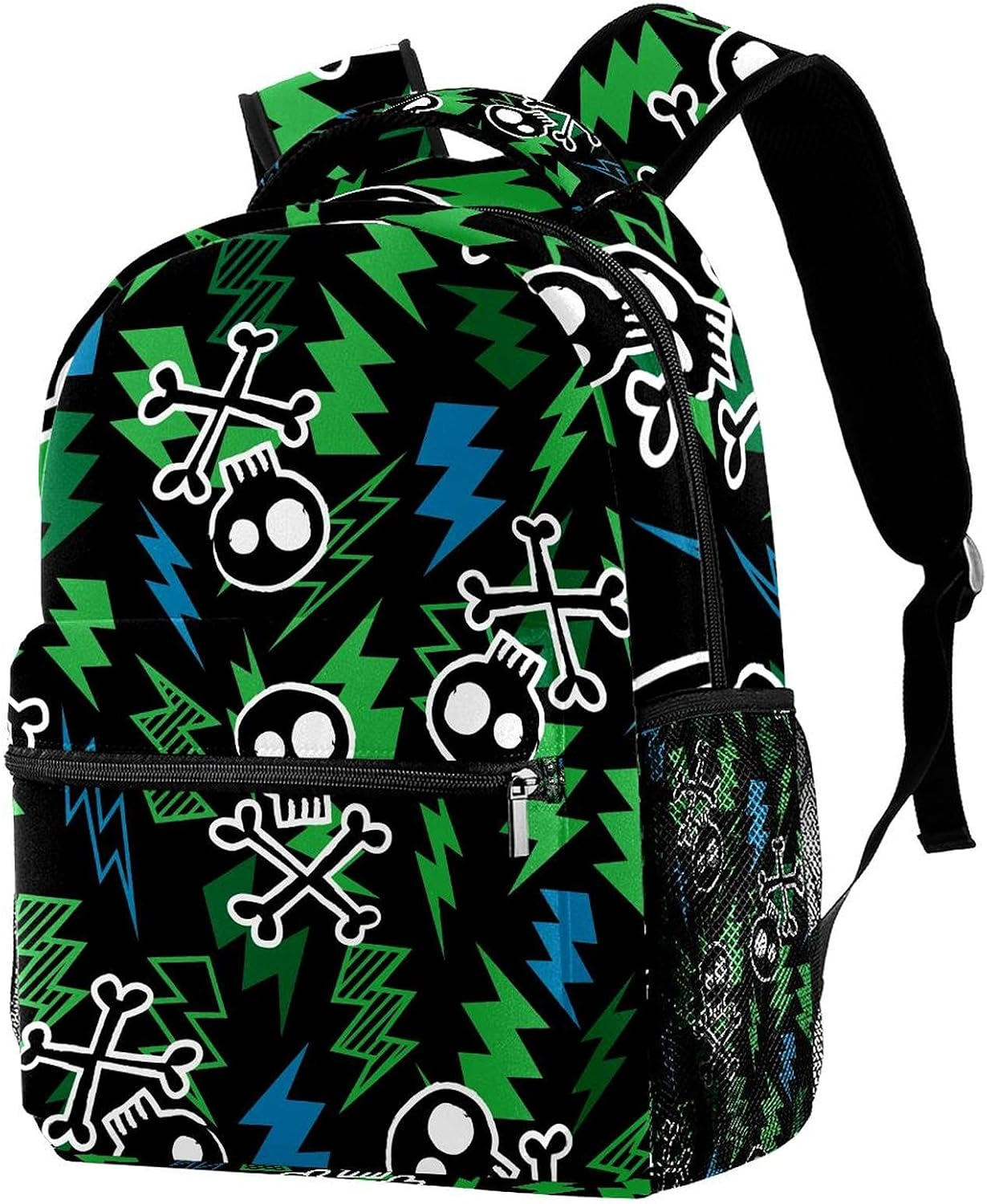 Skull and Bolt Backpack Students Shoulder Bags Travel Bag College School Tote Backpacks image number 1