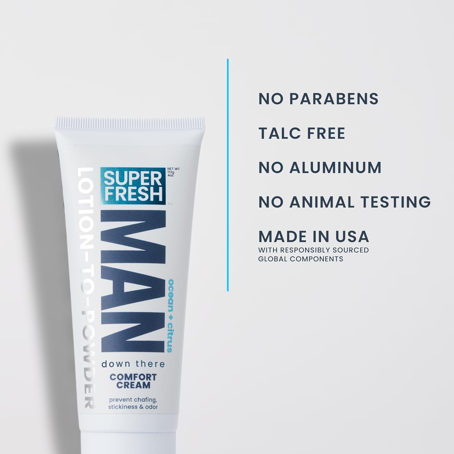 (Man Parts Powder Lotion, 118Ml (Pack of 1)) - Super Fresh Ball Deodorant for Men by Sweatblock Prevent Sweaty Man Parts & Odour Talc-Free, Paraben-Free, Aluminium-Free Lotion-To-Powder, No Mess, Quick-Dry Formula 118Ml Tube image number 2