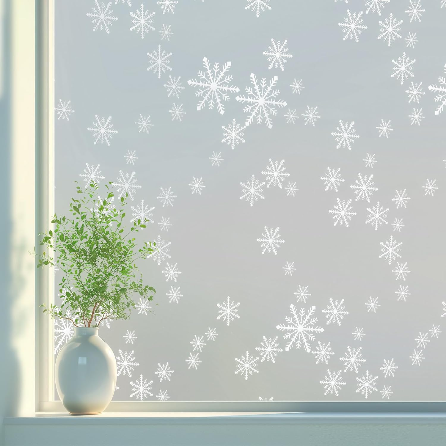 Total Blackout Tulip Frosted Window Privacy Film, Static Cling 100% UV Blocking Window Tint, Non-Adhesive Heat Control Black Out Window Covers for Home Bathroom Door Glass Decoration (Tulip, 90X200)