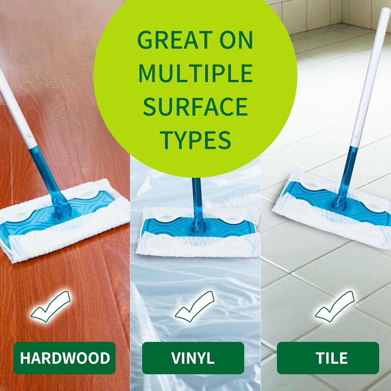 Dr.Easy Dry Sweeping Cloths,72Ct Disposable Mopping Pads Refil Pack,Fits SWIFFER Sweeper and Other Electrostatic Mop Heads for Floor Mopping and Cleaning.Bigger Size 8X11In,Catch& Lock Dirt & Hair.