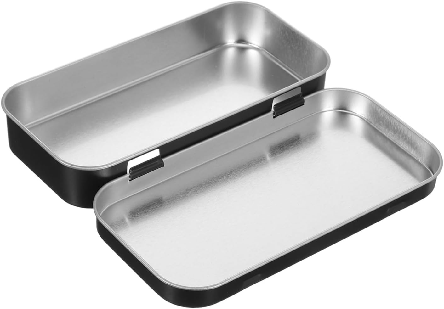 Iplusmile Small Rectangular Hinged Tin Box Container Tinplate Metal Storage Tins with Lid Portable Organizer for Jewelry Crafts Home Office Use image number 5