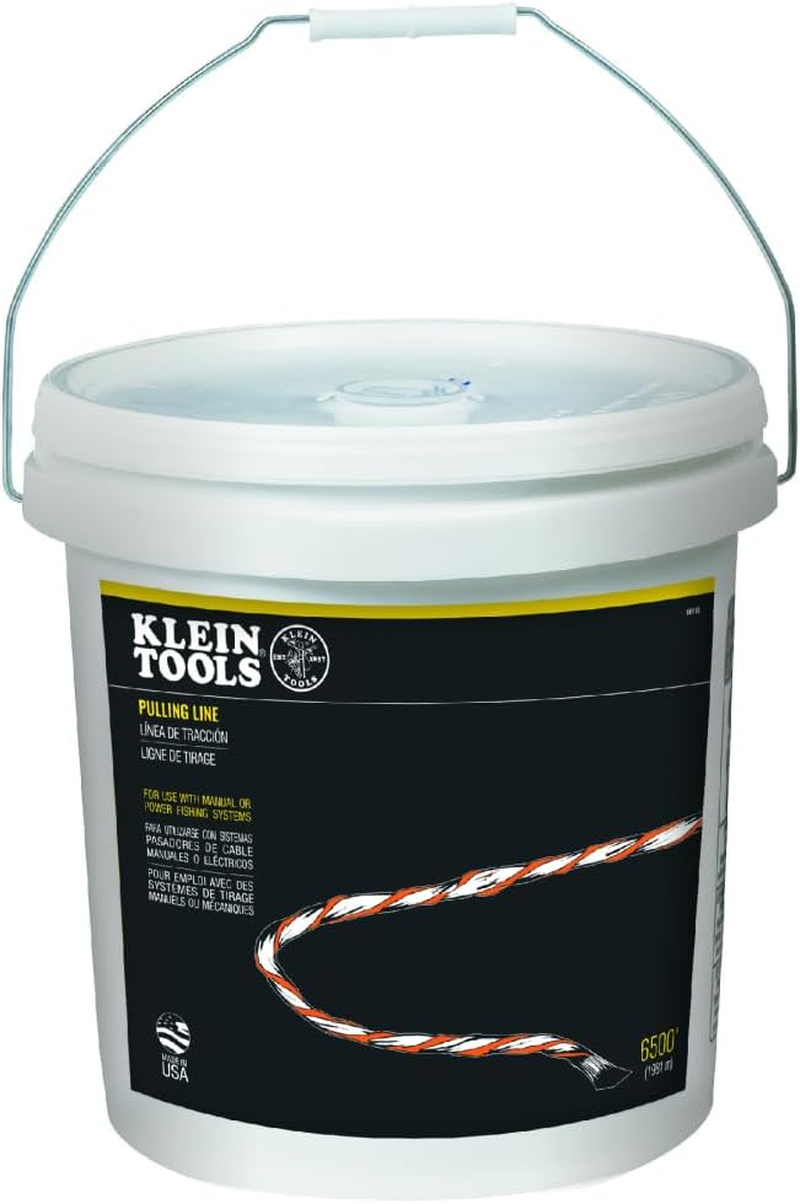 Klein Tools 56108 Poly Pull Line, String with Orange Tracer, 500-Foot