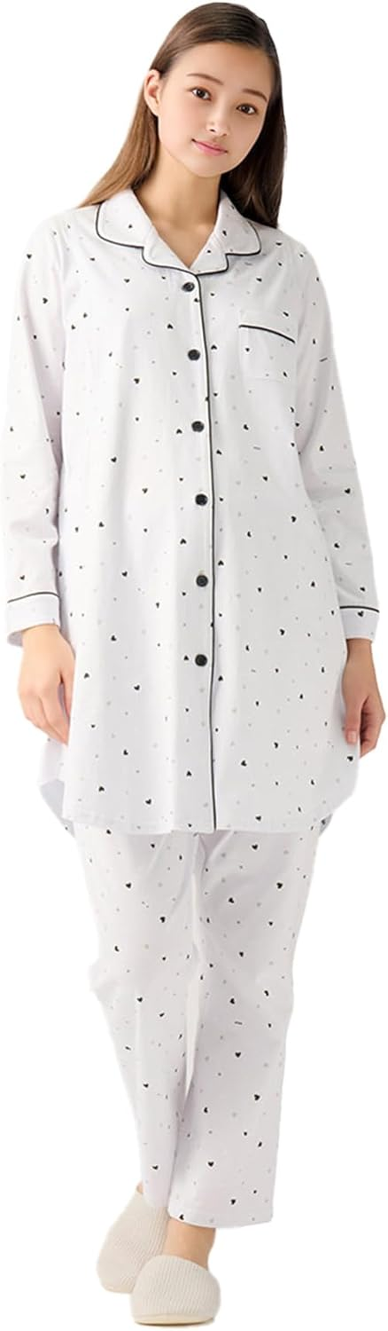 Wacoal Maternity MFY116 Women'S Pajama Set, for Both Pre and Postpartum Use, 100% Cotton, Open Front, Easy Nursing