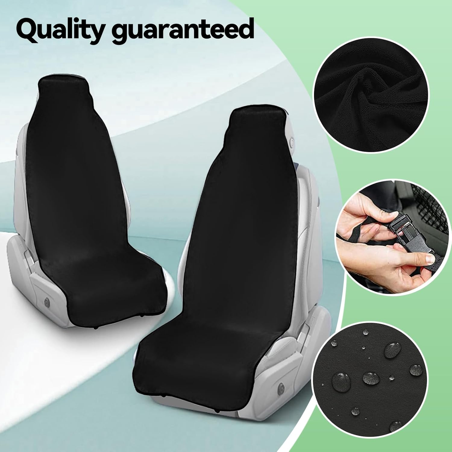 Car Seat Cover Sweat Absorber Premium Microfiber Towel Universal Fit for Car SUV Truck Non Slip Bottom Easy to Install Machine Washable Black image number 5