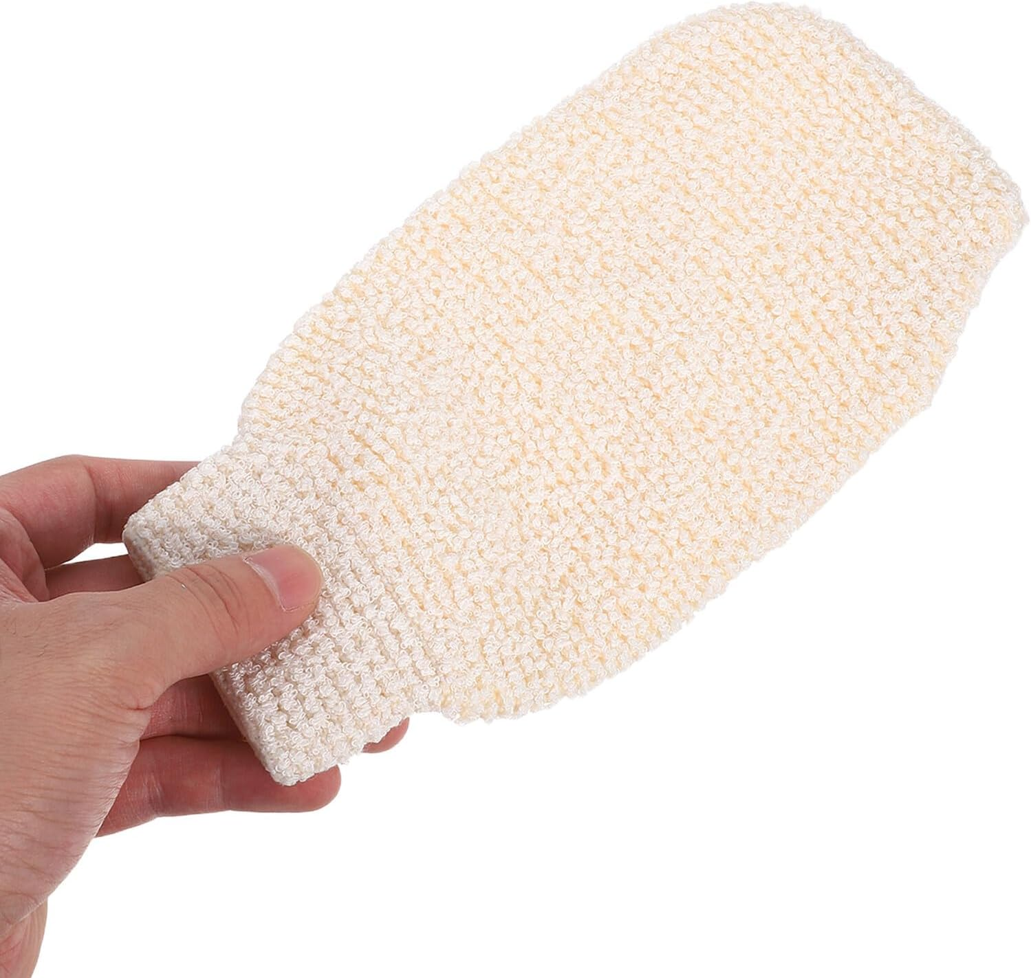 SOLUSTRE 2Pcs Bamboo Fiber Bath Scrub Gloves Exfoliating Shower Gloves for Body Massage Back Scrubber for Dead Skin Removal and Deep Cleansing image number 4