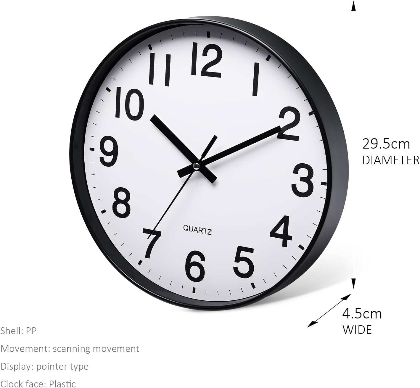12 Inch round Wall Clock Silent & Non-Ticking Simple Wall Clock Operated for Living Room Bedroom Kitchen(30 Cm/ 12")&hellip;