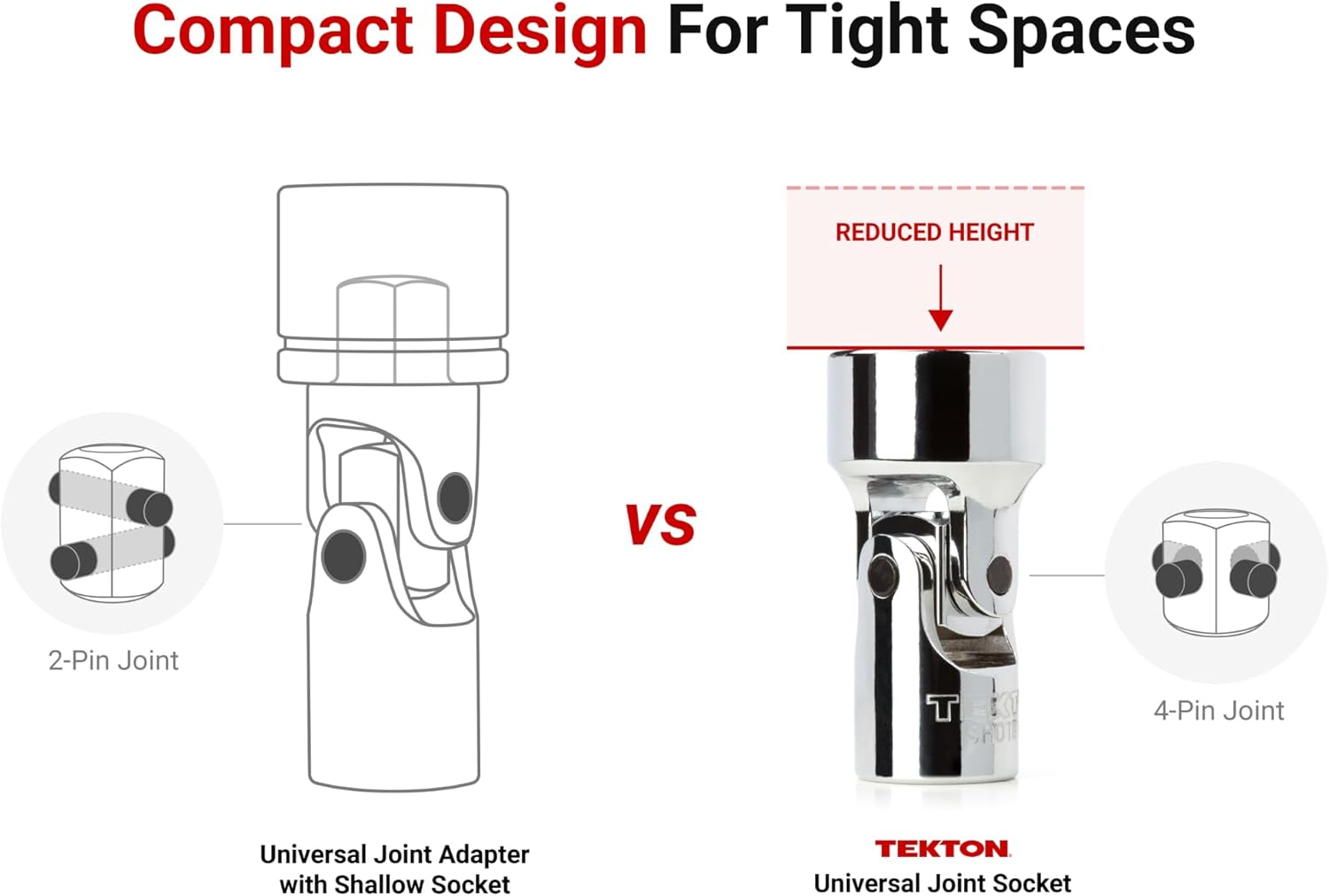 TEKTON 1/4 Inch Drive Universal Joint Socket Set, 7-Piece (1/4-9/16 In.) | SHD90109 image number 1