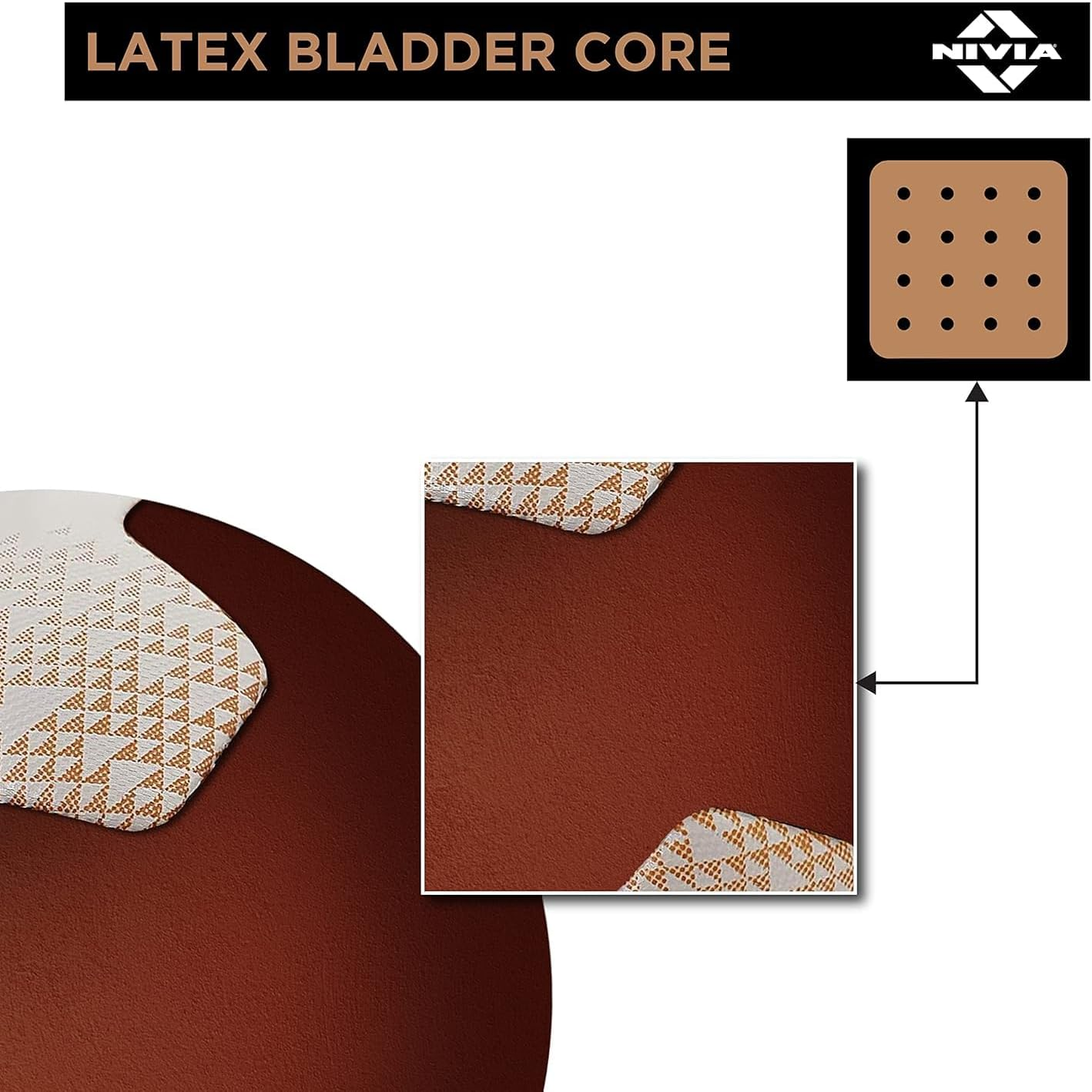 Nivia DOM01 Match &lrm;PU Football (Golden, Size 5) | Machine Stitched | 8 Panel | PU Micro Fiber Top Layer | Soccer Ball | Latex Bladder Core image number 4