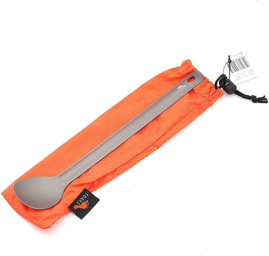 TOAKS SLV-03 Ultralight Titanium Tableware Outdoor Long Handle Spoon Camping Hiking Outdoors Picnic Spoon Cutlery image number 5