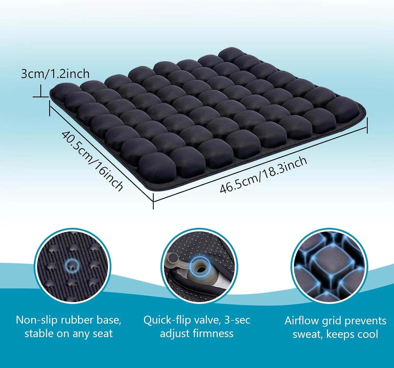 Travel Seat Cushion for Airplane Seat Cushion for Long Flights,Portable Inflatable 3D Air Cell Seat Cushions,Ergonomic,For Office & Car,Wheelchair image number 4