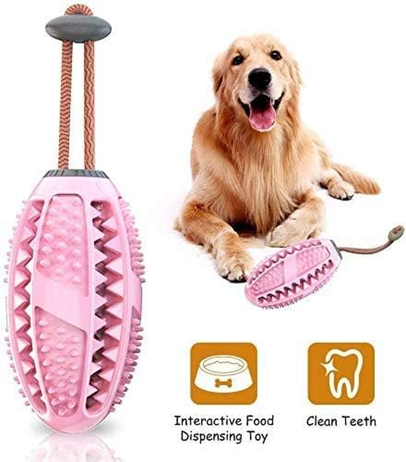 Dog Puzzle Toy, Interactive Dog Toys for Treat Dispensing, Puppy Toys for Teething Dogs, Dog Treat Ball for Teeth Slow Feeder IQ Training Playing - Dog Chew Toys for Aggressive Chewers (Pink)