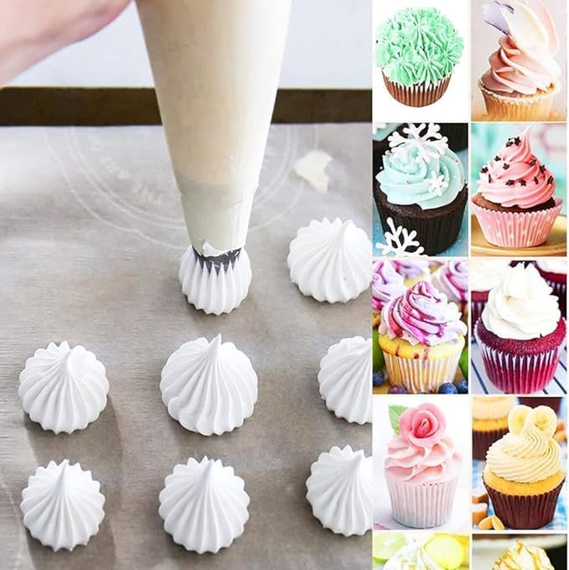Piping Nozzle Tip, 6 Pcs Large Icing Piping Tips, 1M 2D 2F Cake Cupcake Decorating Tips Set, Seamless Swirl Piping Tips Cake Piping Nozzles Tips Kit, Star Drop Flower Rose Petal Frosting Tip image number 2