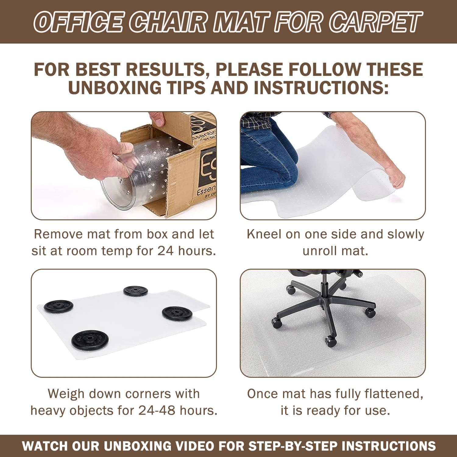 Carpet Protector Mat, 140X90Cm Anti-Slip Floor Mat for Office, Desk & Gaming Chairs image number 5