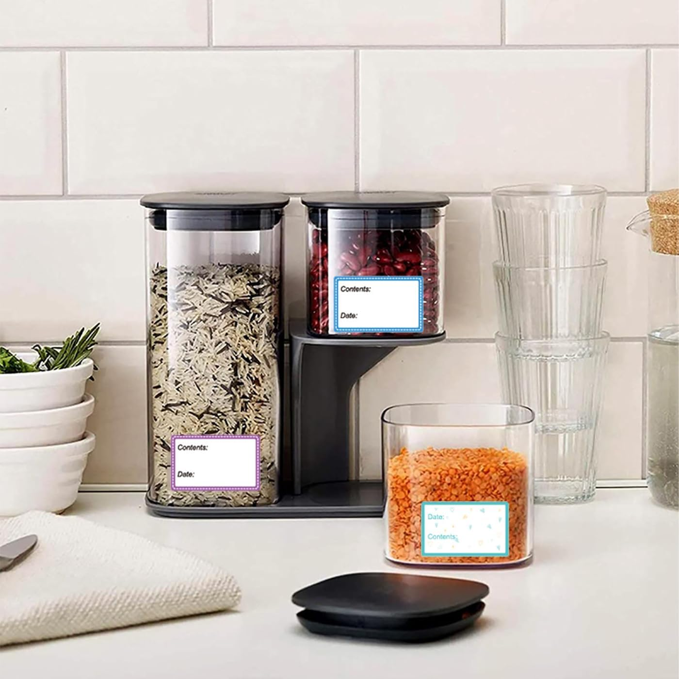 3 Rolls 1500Pcs Freezer Labels, Betterjonny 25 X 40Mm Colored Removable Freezer Labels Self-Adhesive Food Storage Stickers with Strong Adhesion for Office School and Home(3 Styles) image number 4