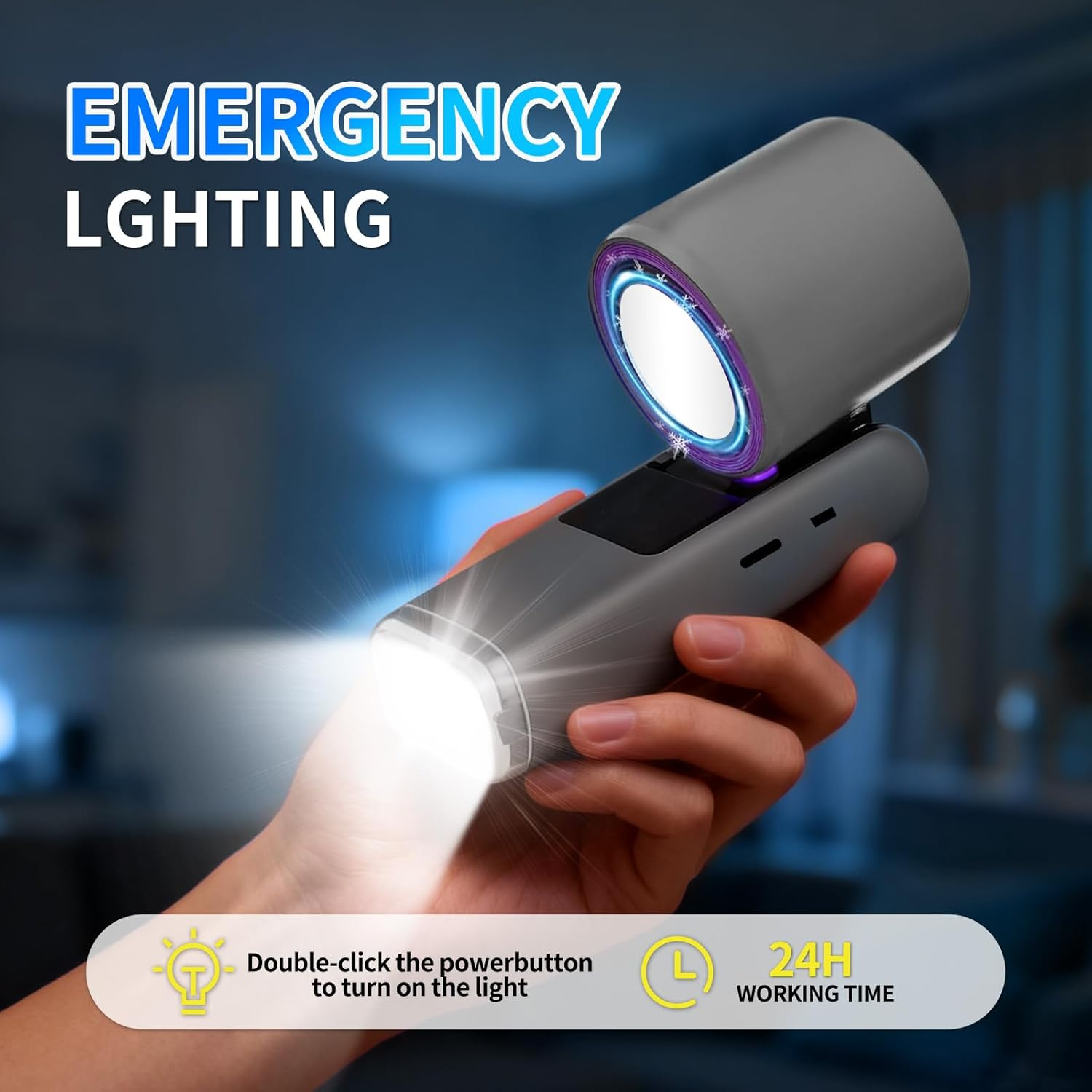 LETOUR Portable Handheld Fan with Cooling Plate, 4000Mah Rechargeable, 5 Speed Settings, 3-Second Fast Cooling Ice Technology for Summer Travel, Outdoor, Office image number 5