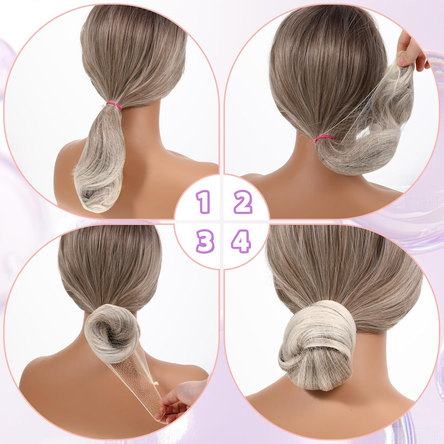 Piriuuo Pack of 30 Hair Nets Bun Invisible Hair Nets Elastic Hair Nets Reusable Fine Mesh Ballet Bun Hair Net Nylon Hair Nets for Nurses, Dancers, Flight Attendants image number 4