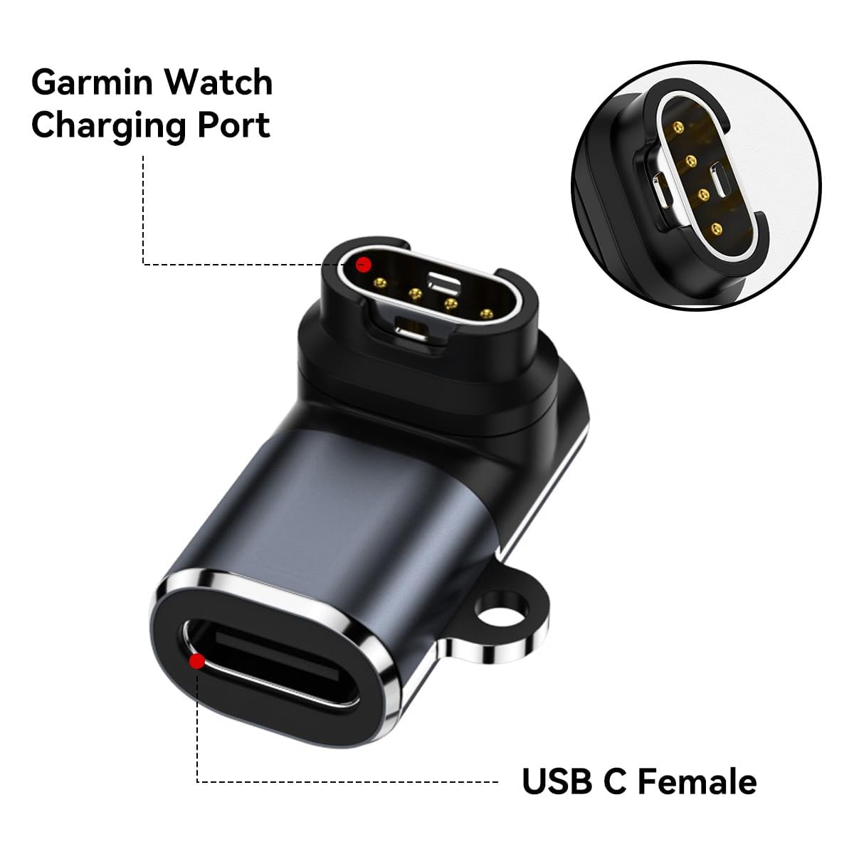 [1+1 Pack] T Tersely 1M Charging Cable with 1 Pack Type C Charger Adapter for Garmin Vivoactive 6 5 4 4S, for Venu 3 3S Sq 2 2S Bounce Instinct 2X Fenix 8/7/6 S X/Forerunner 255 255S 55 935/Epix image number 2