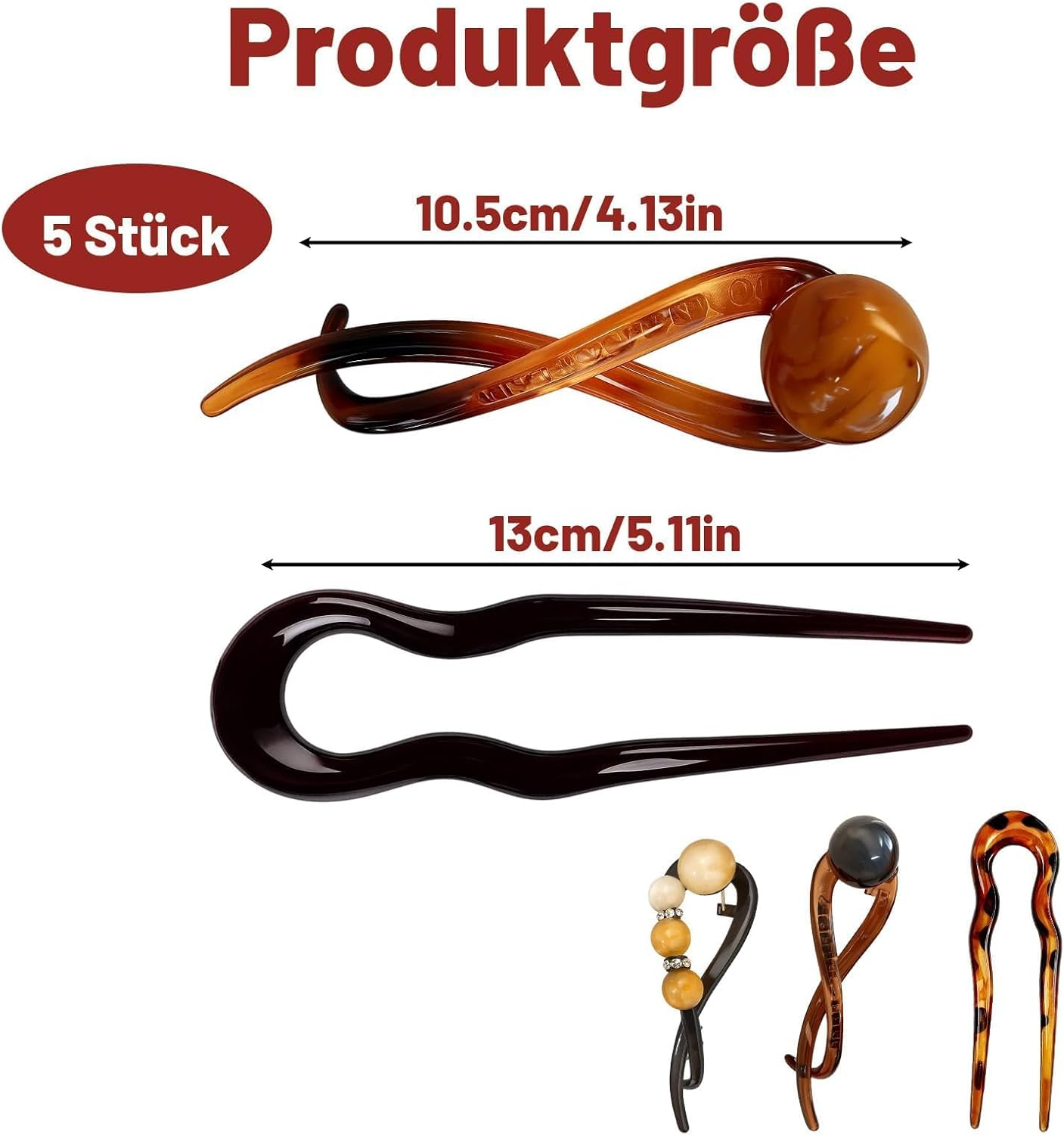 Women'S French Hair Clip, Pack of 5 Elegant Hair Pins, Perfect for Weddings and Parties, Lightweight and Stable for All Hair Types image number 5