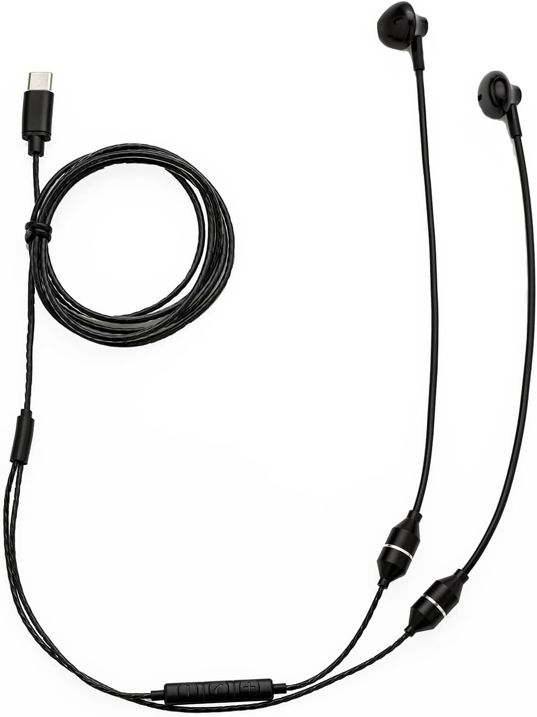 Sanxir Air Tube Headphones, Anti-Emf Headsets with USB-C Jack, Air Tube Earphones with Radiation Protection, Volume Control, Comfortable Fit. (Black) image number 3