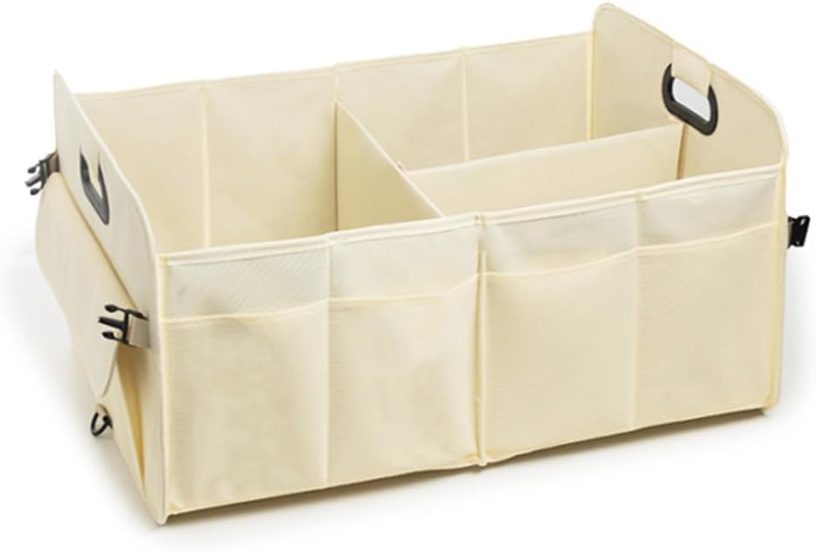 Naisfei Car Trunk Organizer, Vehicle Boot Storage Bag, Super Capacity Seatback Collapsible Adjustable Compartment Reinforced Handles Trunk Tidy Cargo Organiser (21.6 X 12.6 X 12.6 Inches) image number 2