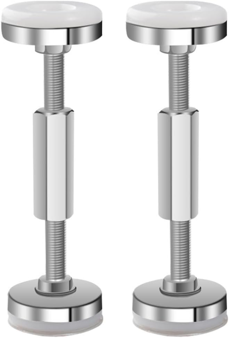 Ciieeo 2Pcs Stainless Steel Bedside Fixer Adjustable Anti-Sloshing Actuator Wall Stabilizer Sturdy Anti-Slip Tool for Home Bedroom for Bed Sofa and Chairs