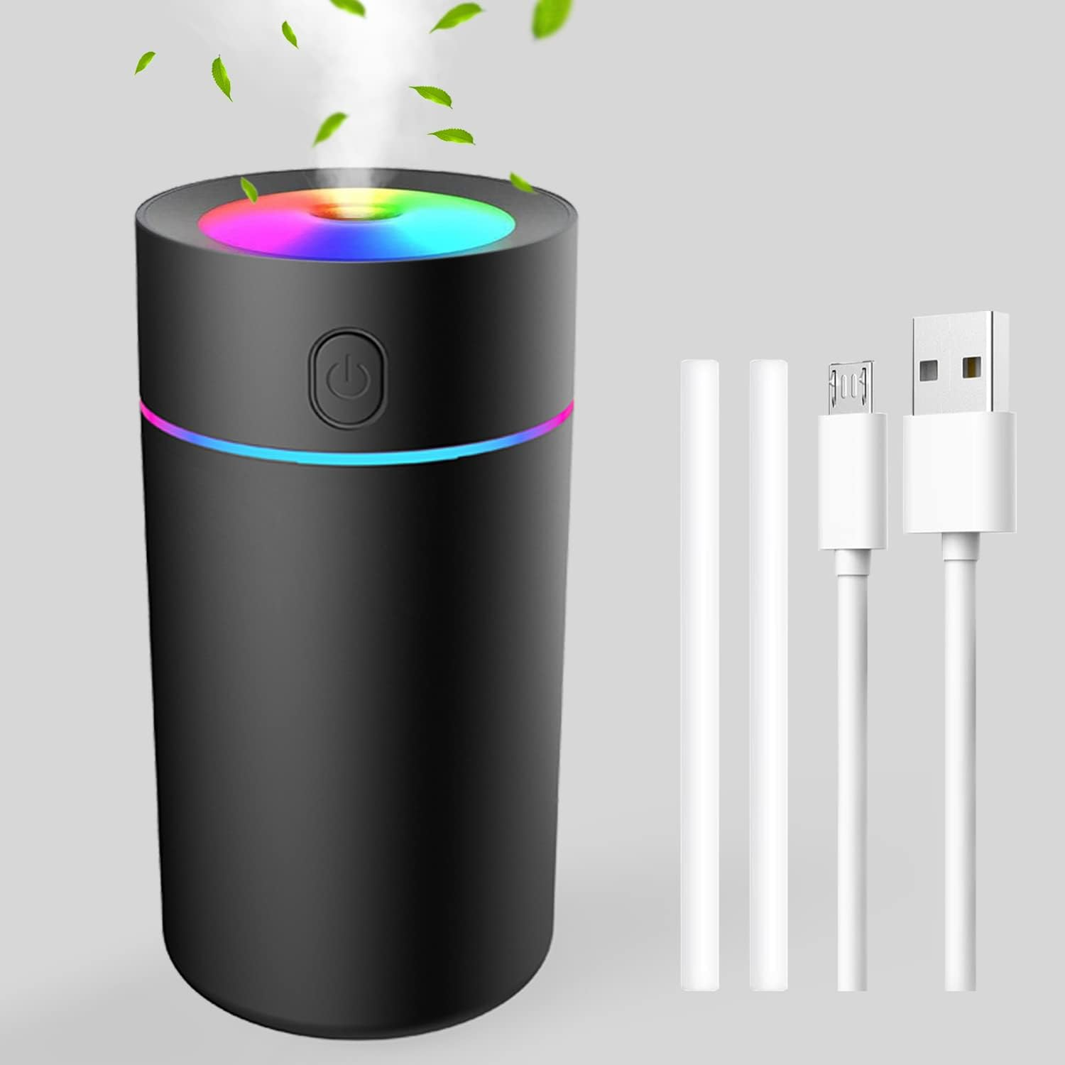 Humidifiers for Bedroom Portable Mini Humidifier with 7-Color Lights, Auto Shut-Off Small Desk Humidifier [2 Mist Modes] Super Quiet USB Personal Humidifier for Bedroom, Car, Office, Travel, Plants