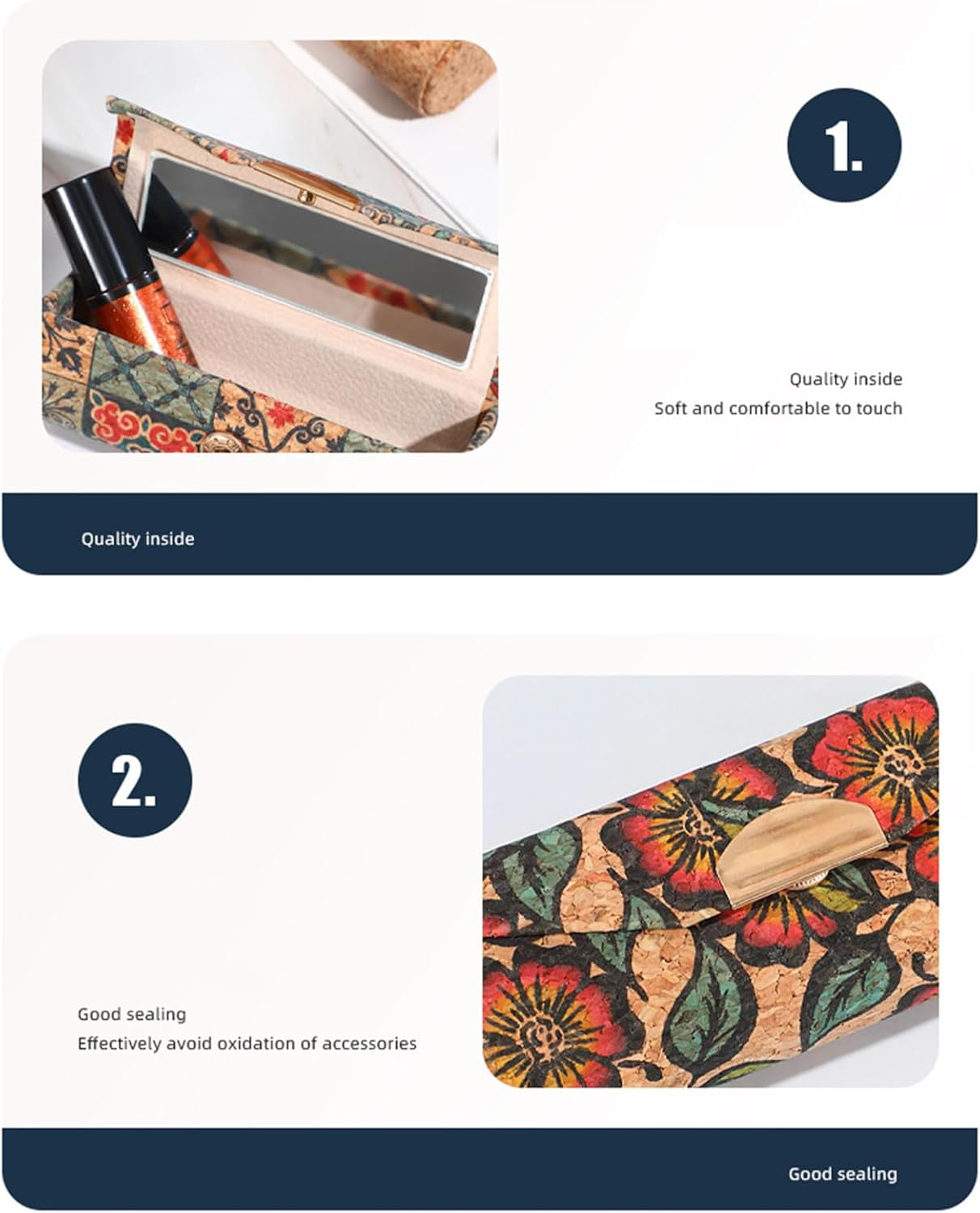 Capasin Mandala Bohemian Style 6 Pcs Lipstick Case with Mirror Chapstick Holder Storage Vintage Makeup Box Small Gifts Case image number 3