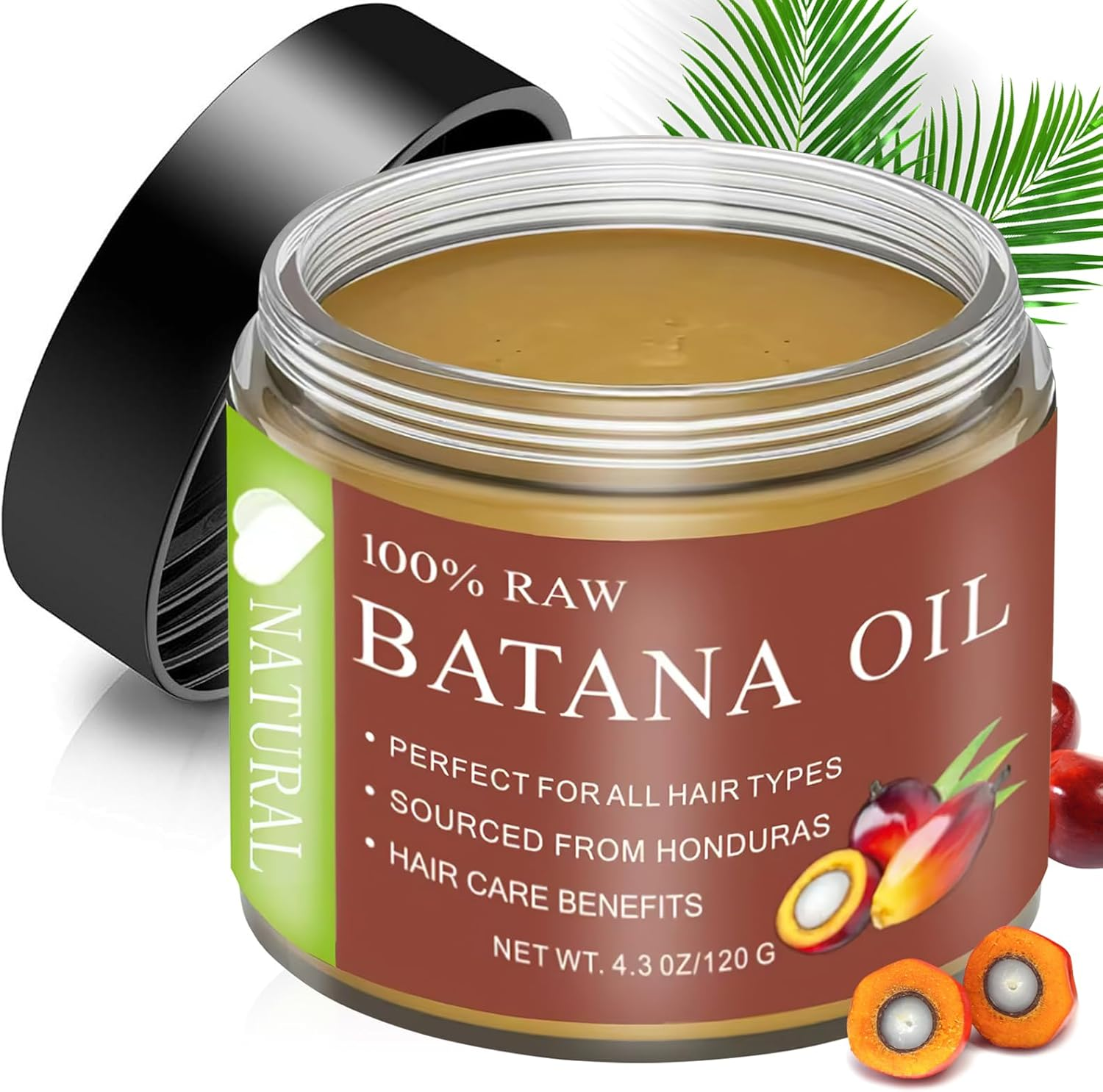 Pure Raw Batana Oil for Hair Care Batana Oil from Honduras Repair Hair Unrefined and Organic Hair Oil Natural Batana Hair Masks(4.23Oz-04) V5