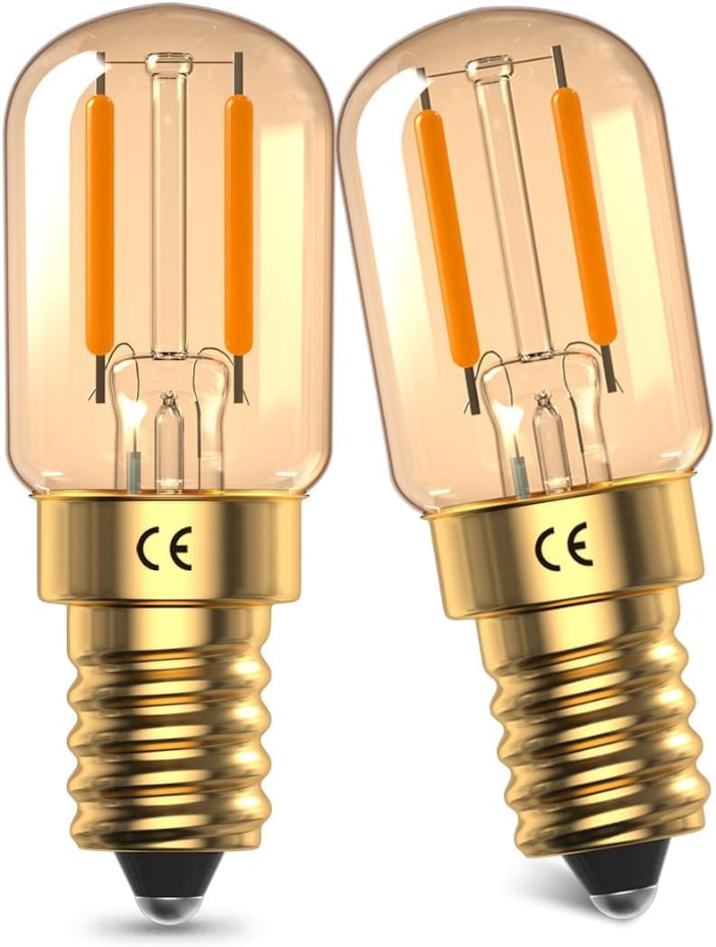 Doright Vintage E14 LED Bulb, Mini 1W Amber Glass, Warm White 2200K, Filament Retro Lamp, 10W-15W Equivalent, 95 Lumens, Non Dimmable, 2 Pieces image number 6