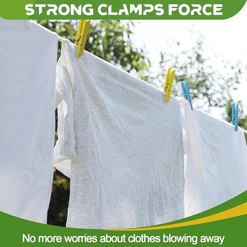 100 Pcs Colored Clothes Pins Woodenclose Pins Woodencolored Clothespins Crafts 2.9In X 0.4In Clothes Pin, Pins for Crafts, Hanging Clothes, Laundry image number 4