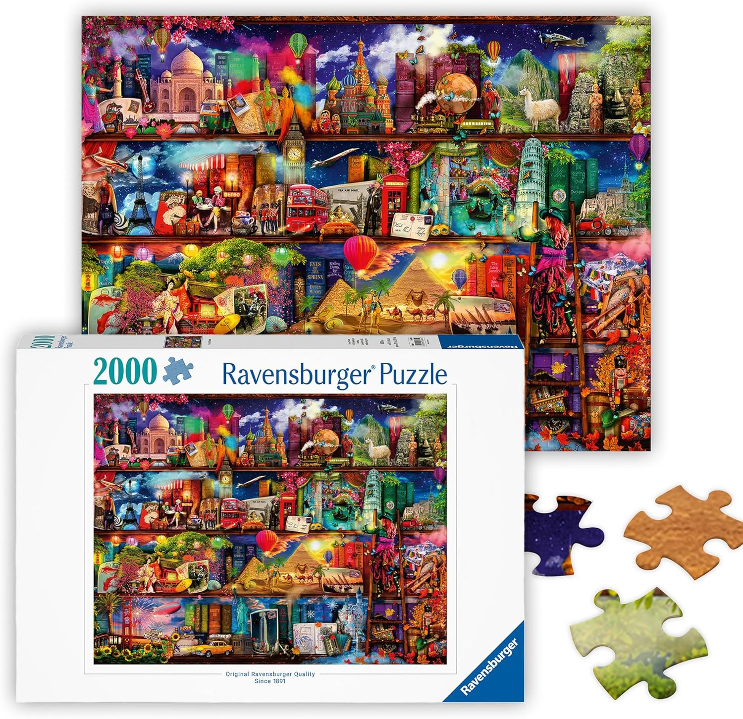 Ravensburger - Aimee Stewart World of Books 2000 Piece Jigsaw Puzzle for Kids Age 3+, Educational and Fun Puzzle image number 3