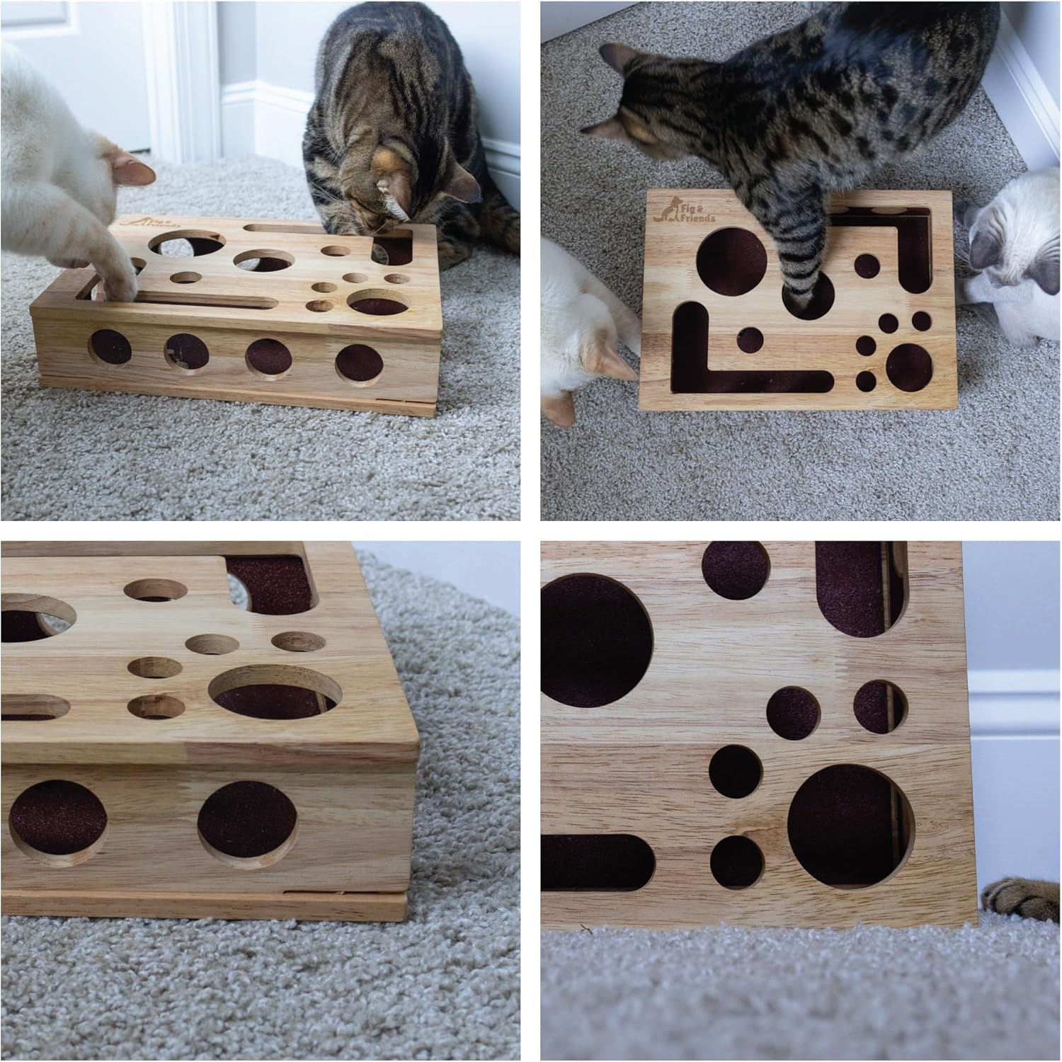 Fig & Friends Cat Scratch Puzzle Enrichment Box: Nail File Stress Free Alternative to Clippers and Grinders image number 5