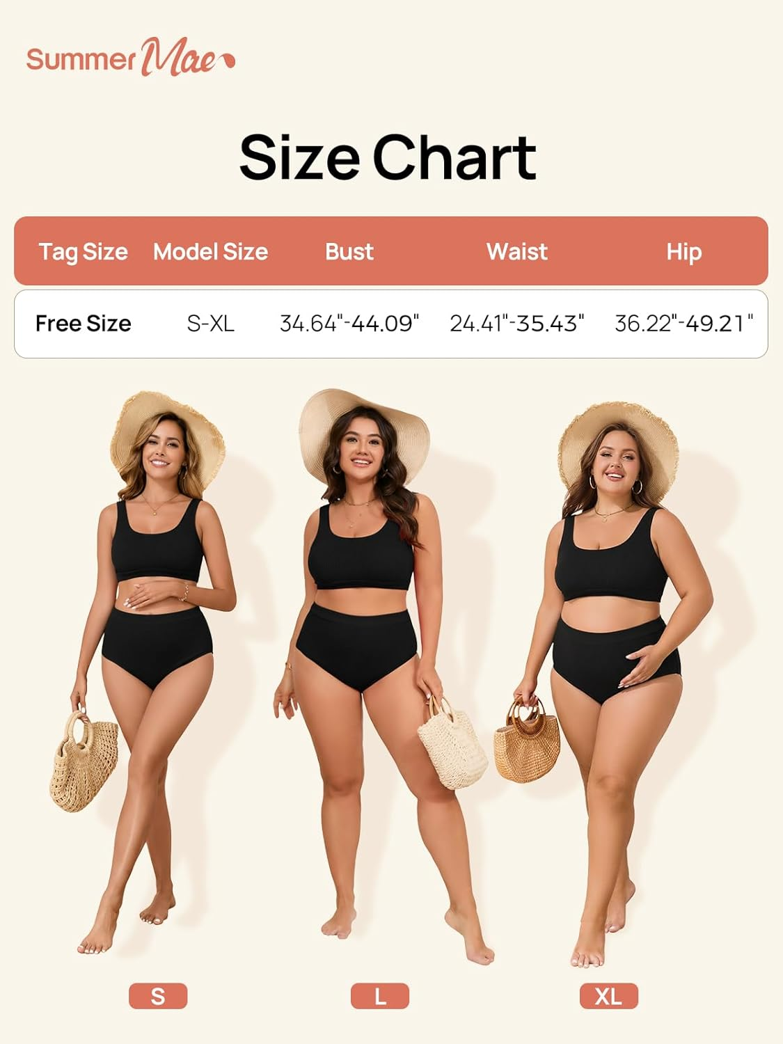 Summer Mae Ribbed Maternity Bikini Swimsuit High Waisted Two Piece Bathing Suit Pregnancy Swimwear One Size Fits S-XL