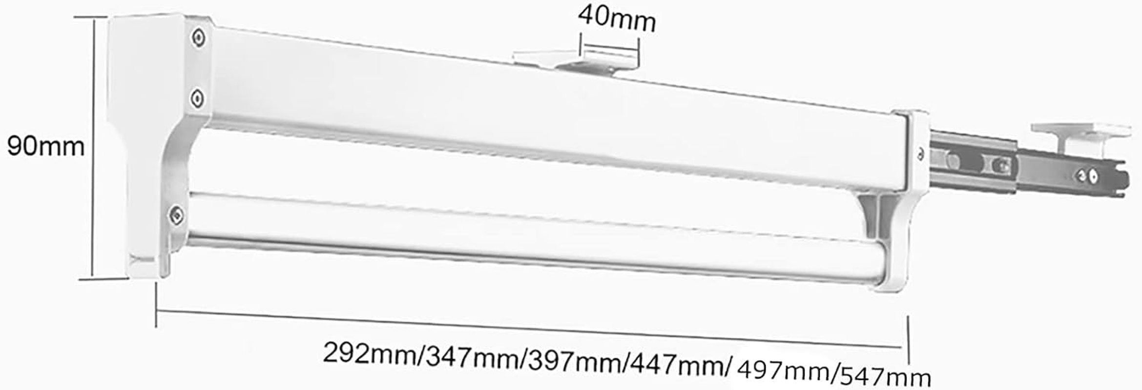 MAFAGE Extendable Clothes Rail for Pull-Out Hangers Adjustable Wardrobe Telescopic Clothes Rail 497 Mm White image number 5
