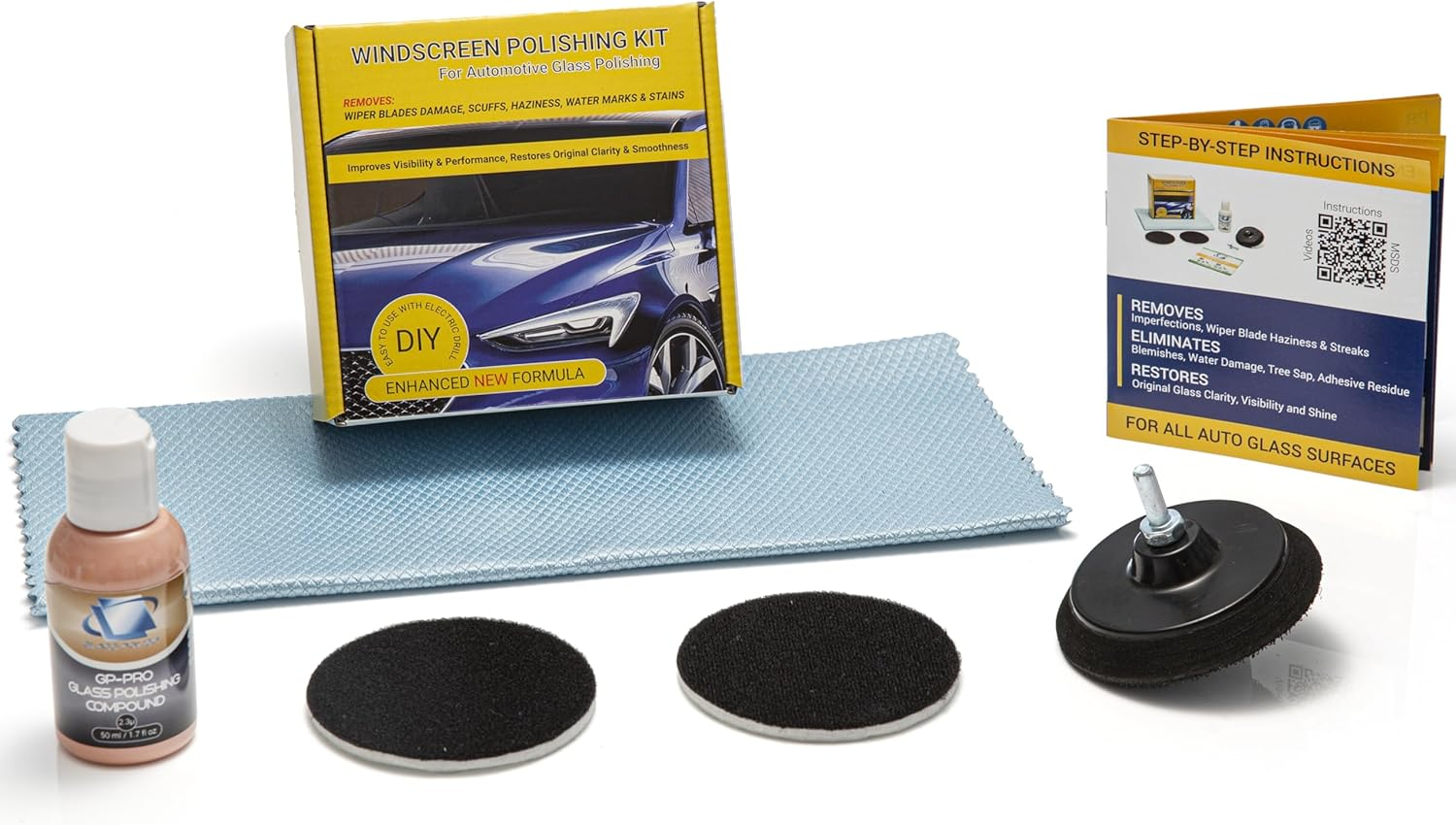 Glass Polish 21005 DIY Windscreen Polishing Kit for Automotive Glass Polishing - &Oslash; 75Mm with Drill Attachment image number 2