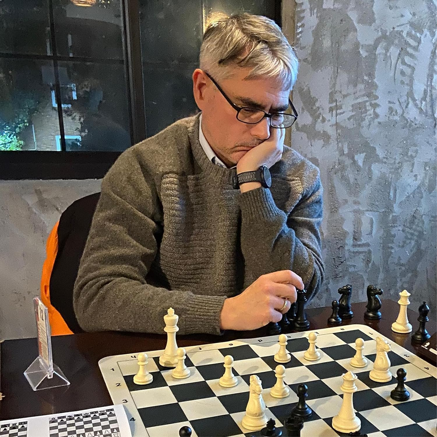 A&A Tournament Chess Set / 20''X20'' Foldable Silicone Chess Board / 3.75'' King Height Plastic Quadruple Weighted Classic Staunton Pieces/Storage Bag image number 2