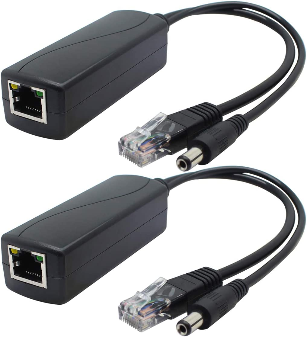 ANVISION 2-Pack Gigabit Poe Splitter, 48V to 12V 2A, IEEE 802.3Af Compliant, for Security Camera, AP, Voip and More, AV-PS12-G image number 1